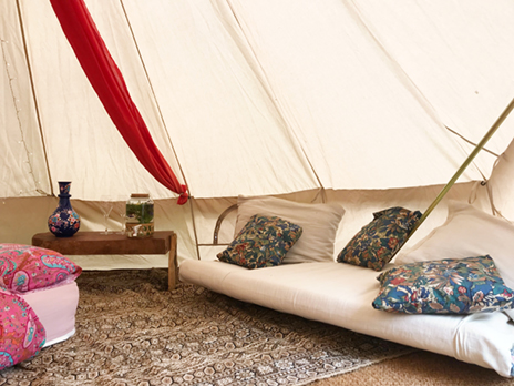 woodland glamping bell tent in kent